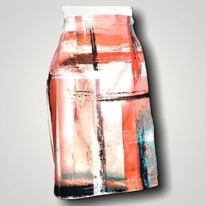 Abstract Print Pencil Skirt by Worthington Size 8
